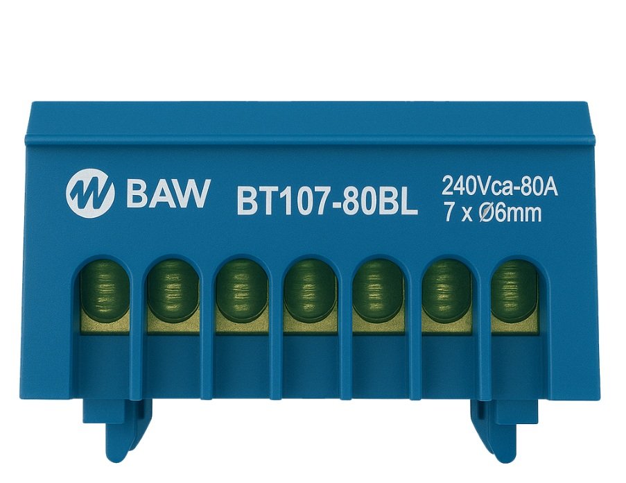 BORNERA REPARTIDORA MODULAR P/DIN BAW - 7 TORNILLOS 6MM CELE